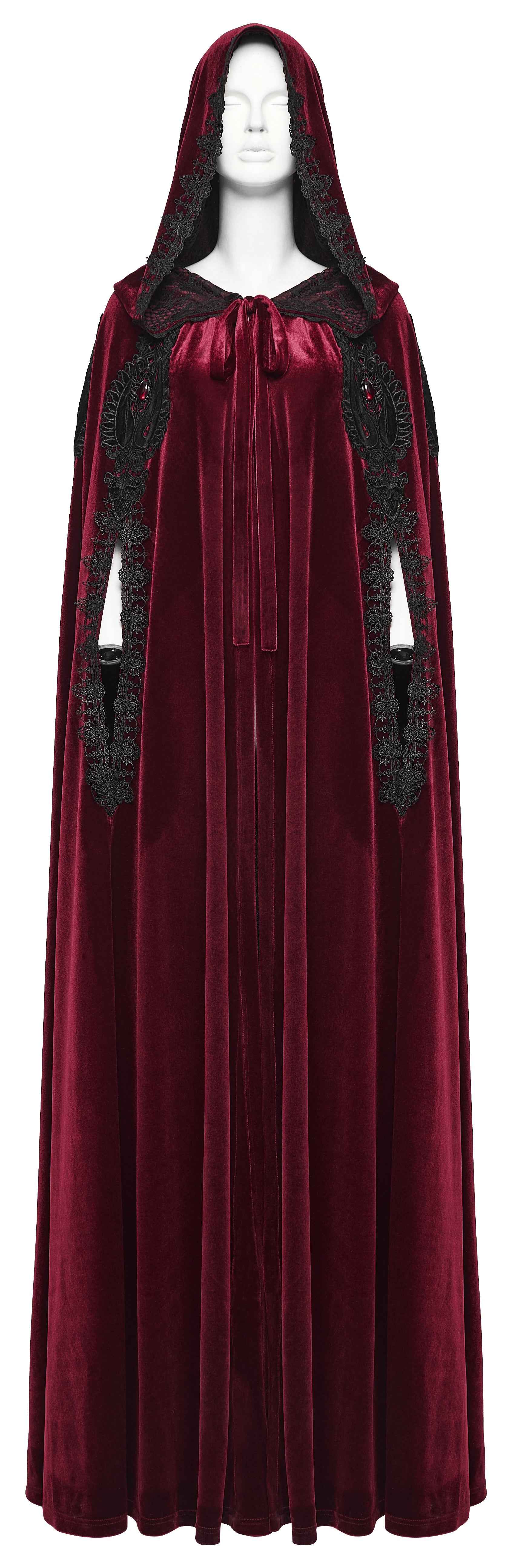 Punk Rave Seraphiel Gothic Velvet Cloak – Blood Red