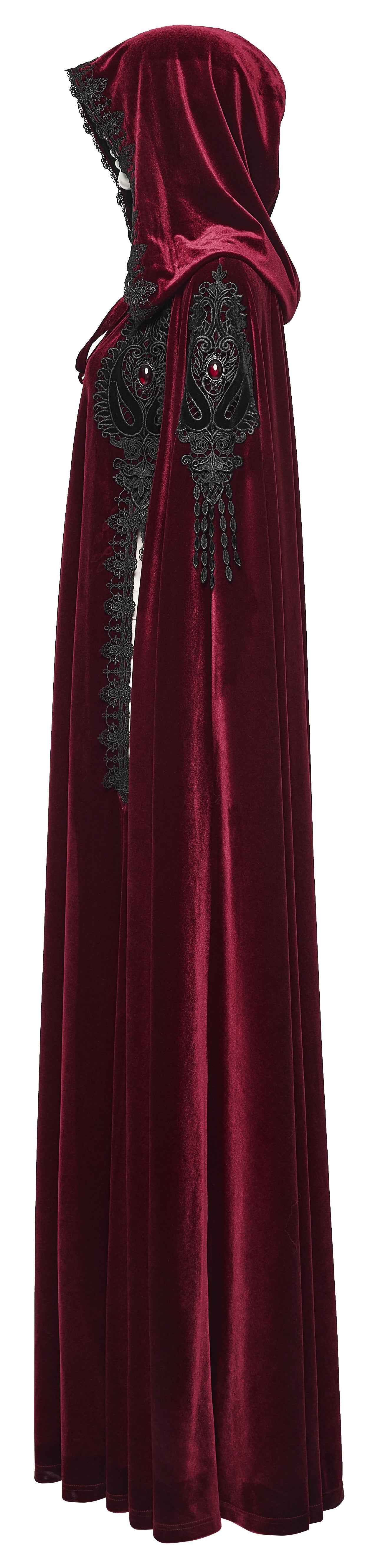 Punk Rave Seraphiel Gothic Velvet Cloak – Blood Red