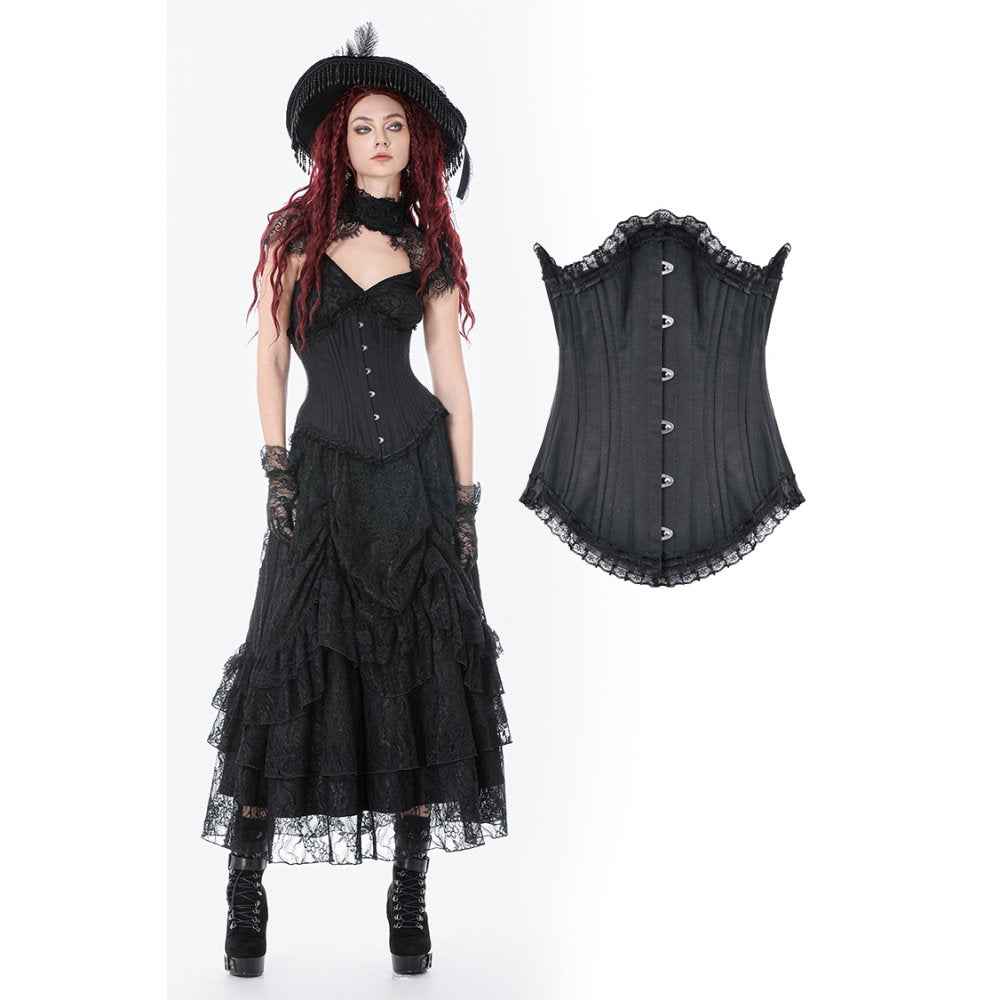 Dark in Love Talia Gothic Longline Metal Boned Corset