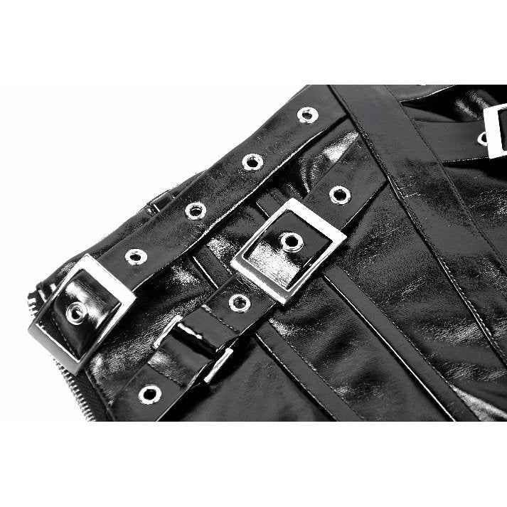 Dark in Lia Punk Love Patent Leather Waist Corset with Metal Accents