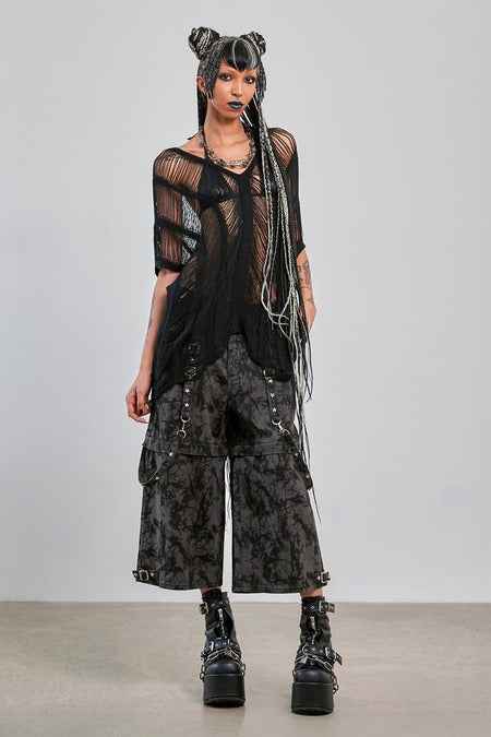 Gothic Mesh Top Black Sheer Layering Banned Apparel