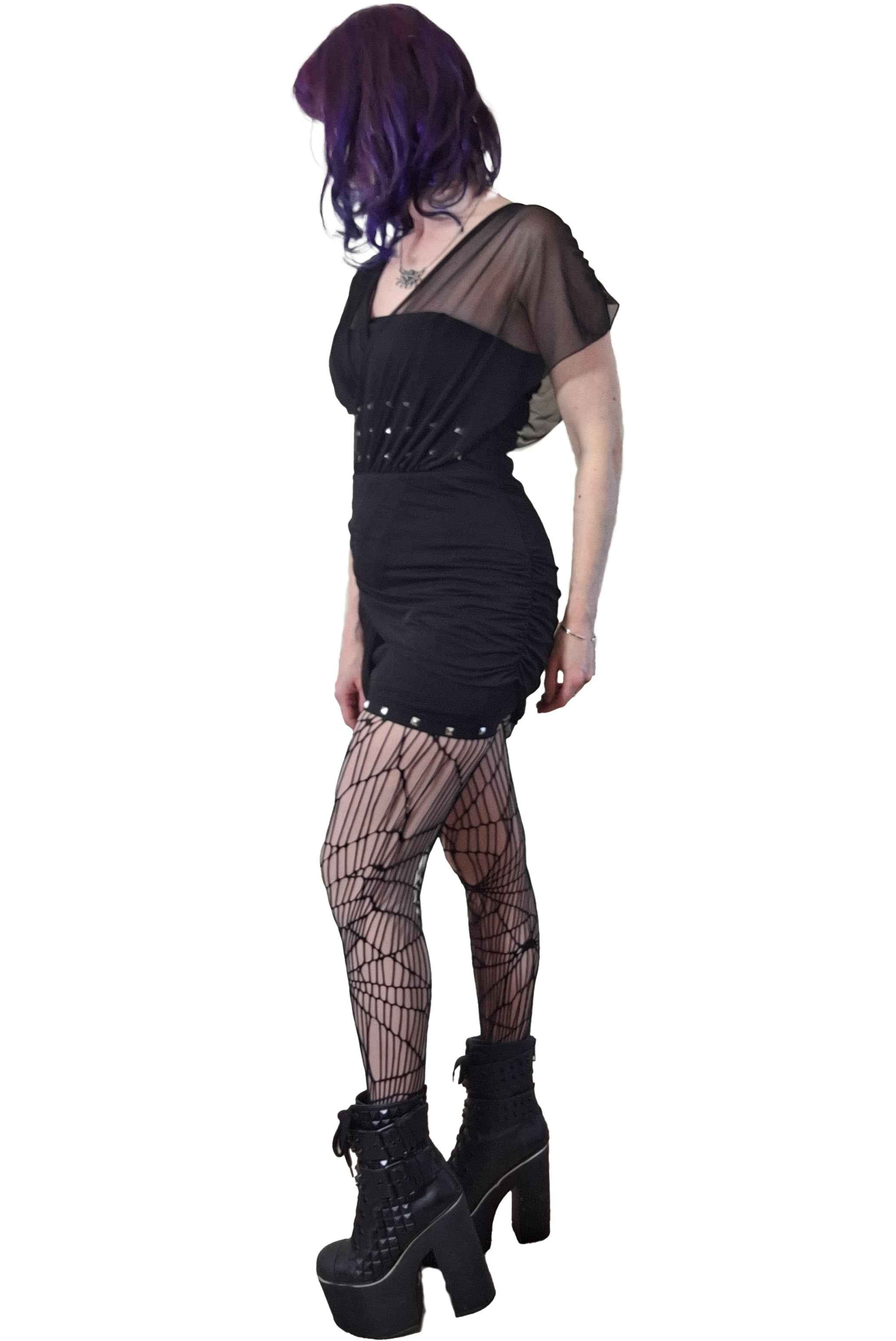 Necessary Evil Venus Wrapped Mesh Mini Dress - Size UK 8 Left Only!