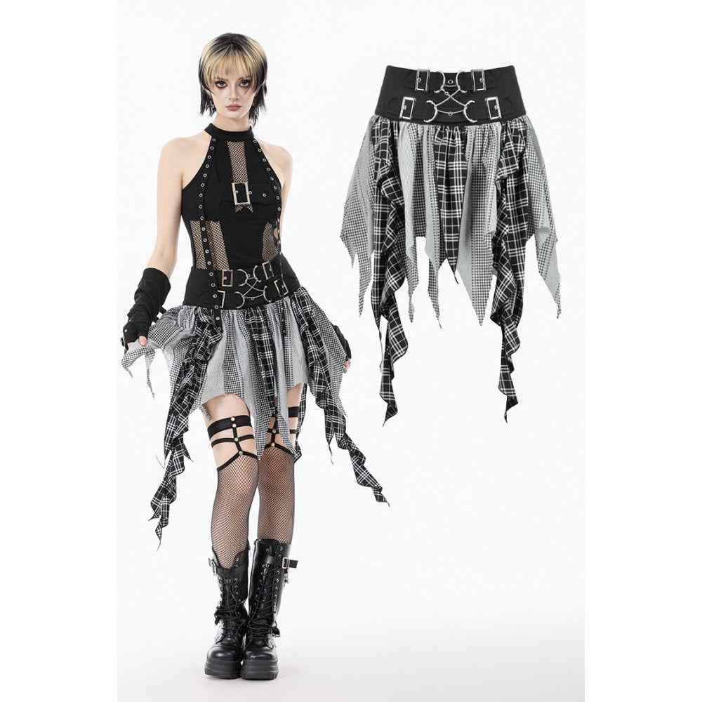 Dark in Love Morrigan Punk Patchwork Skirt