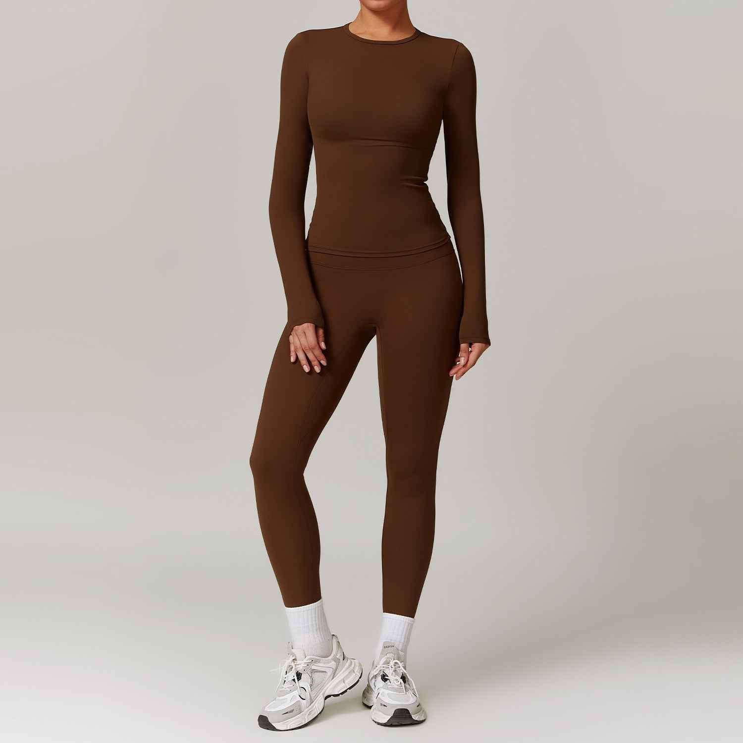 Tight-fitting Brushed Yoga Suit Quick-drying Fitness Clothes Fitness Long Sleeve Tracksuits Sports Suit Gym Top High Waist Leggings Women Sets Yoga Set