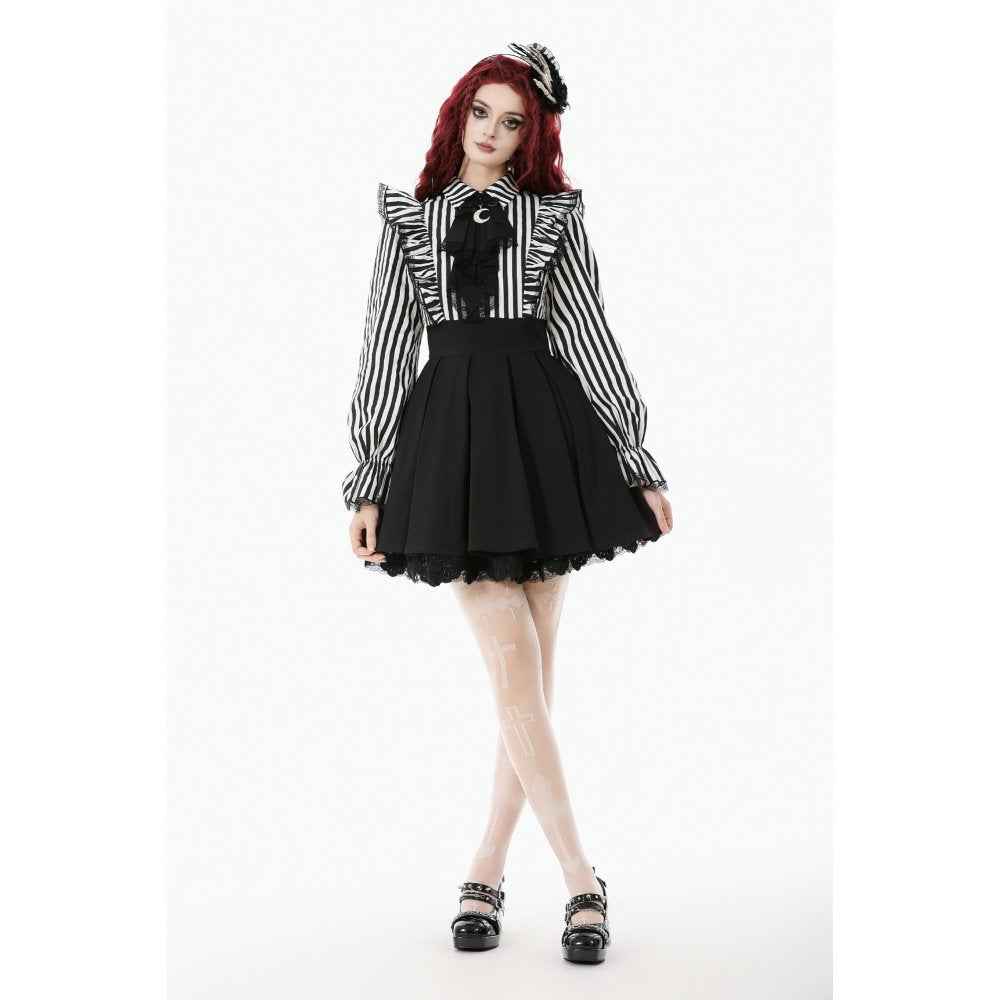 Dark in Love Striped Ruffle Gothic Lolita Dress