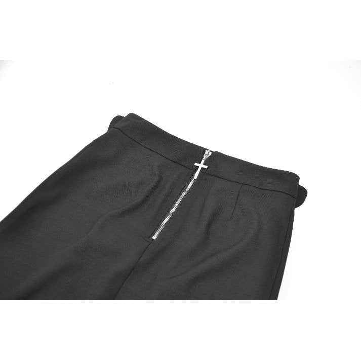 Dark in Love Punk Layered Pocket Cutout Belted Long Skirt