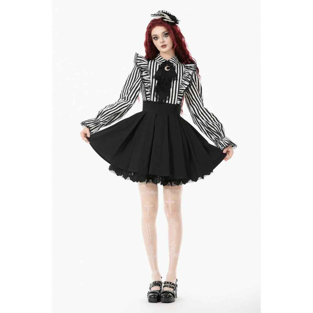 Dark in Love Striped Ruffle Gothic Lolita Dress