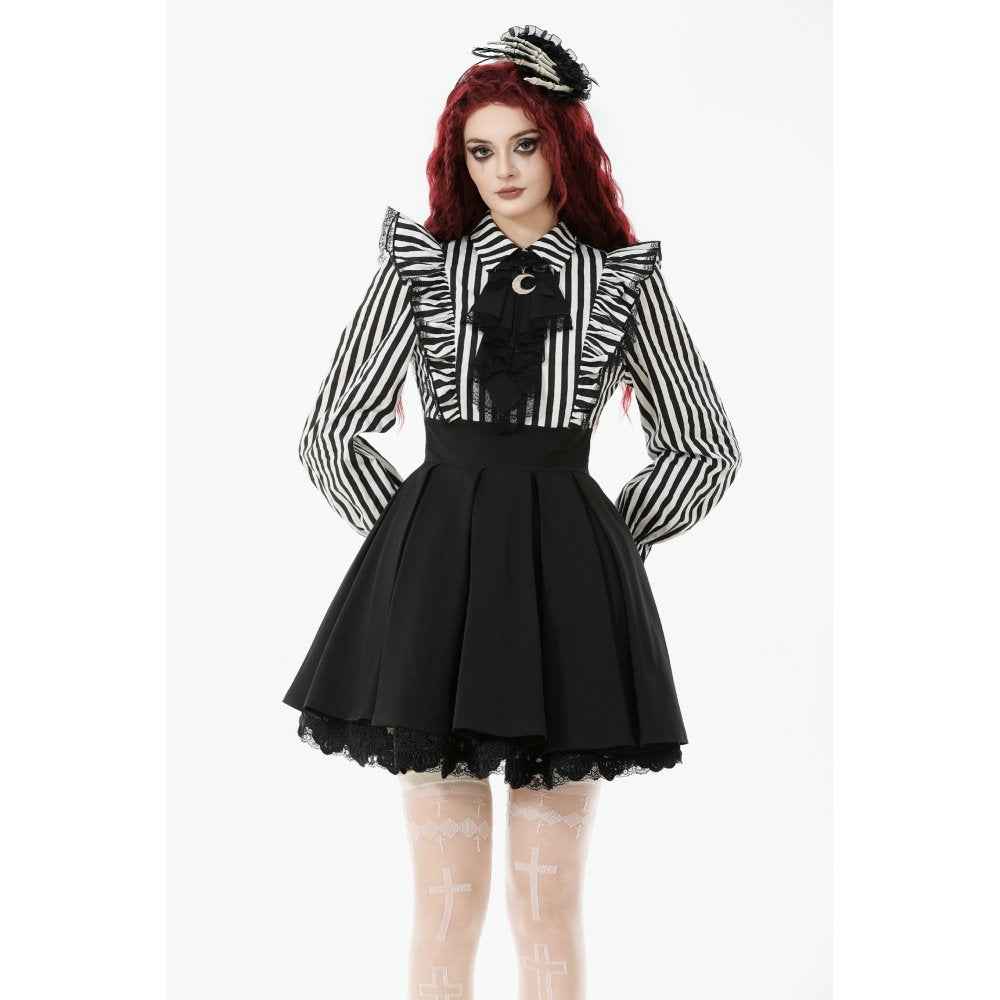 Dark in Love Striped Ruffle Gothic Lolita Dress