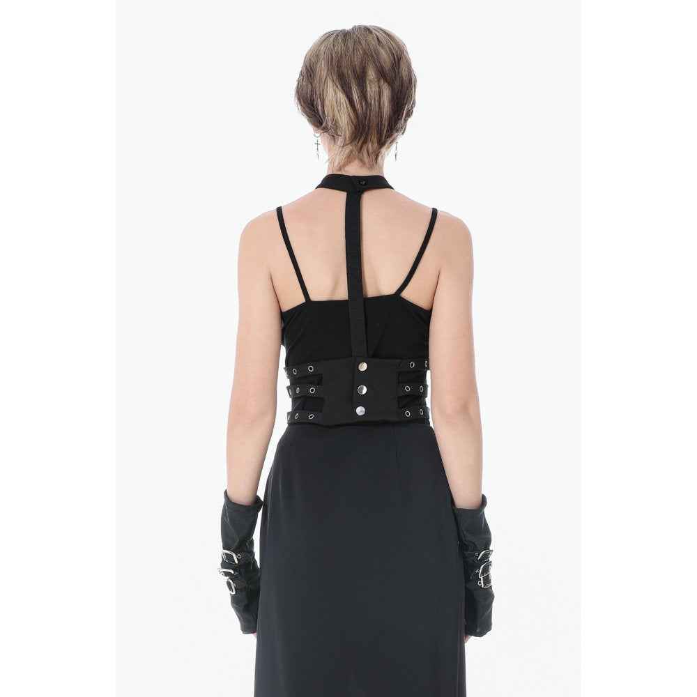 Dark In Love Punk Rib Cage Grommet Waist Cincher