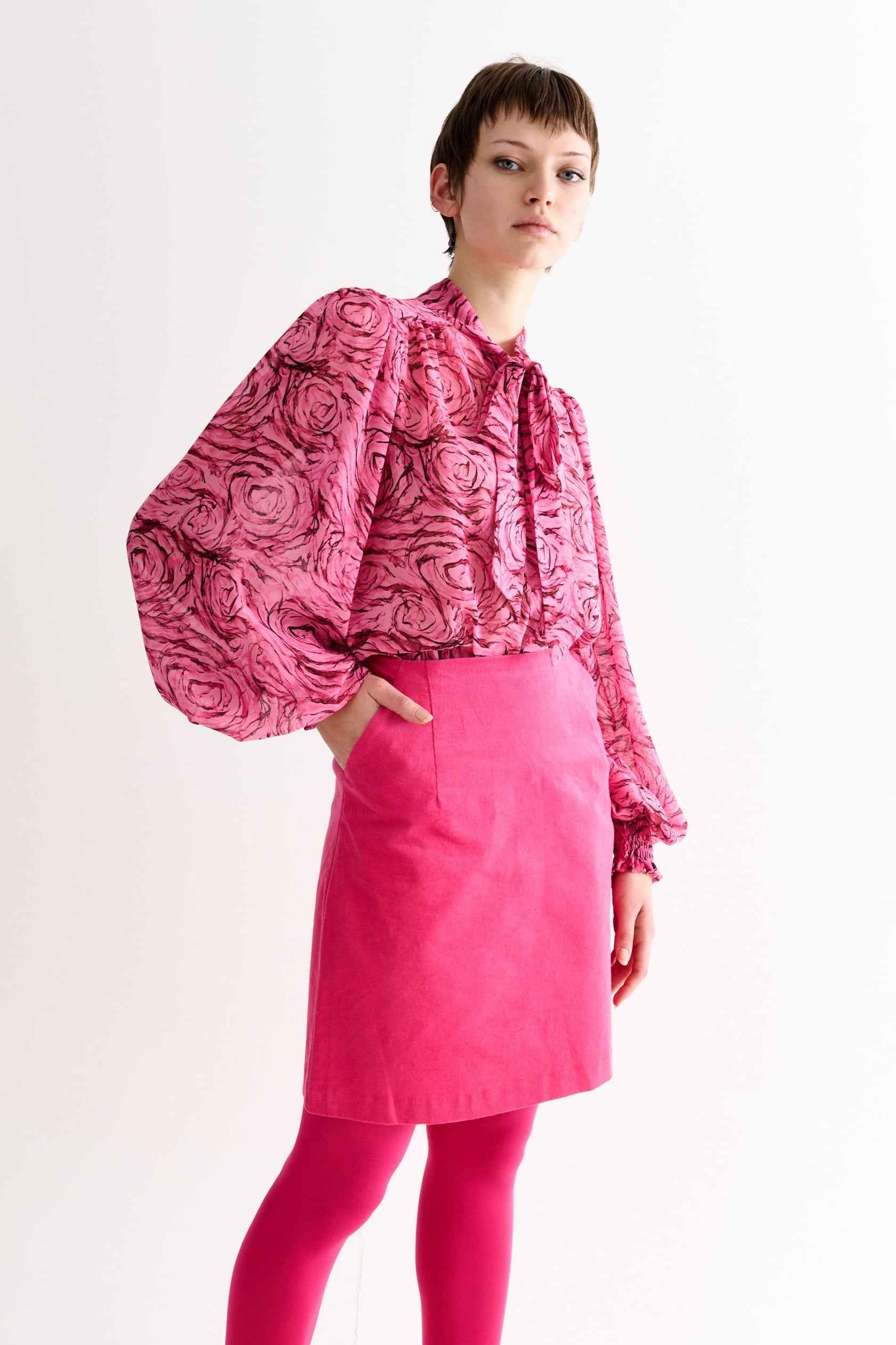 Dylan Babycord Mini Skirt - Pink