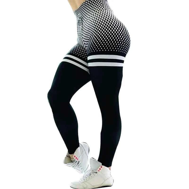Hot Sale Polyester Stretchy Yoga Pants Drawstring Women Sports Gym Yoga Wear Digital Printing High Waist Tights Woman Leggings