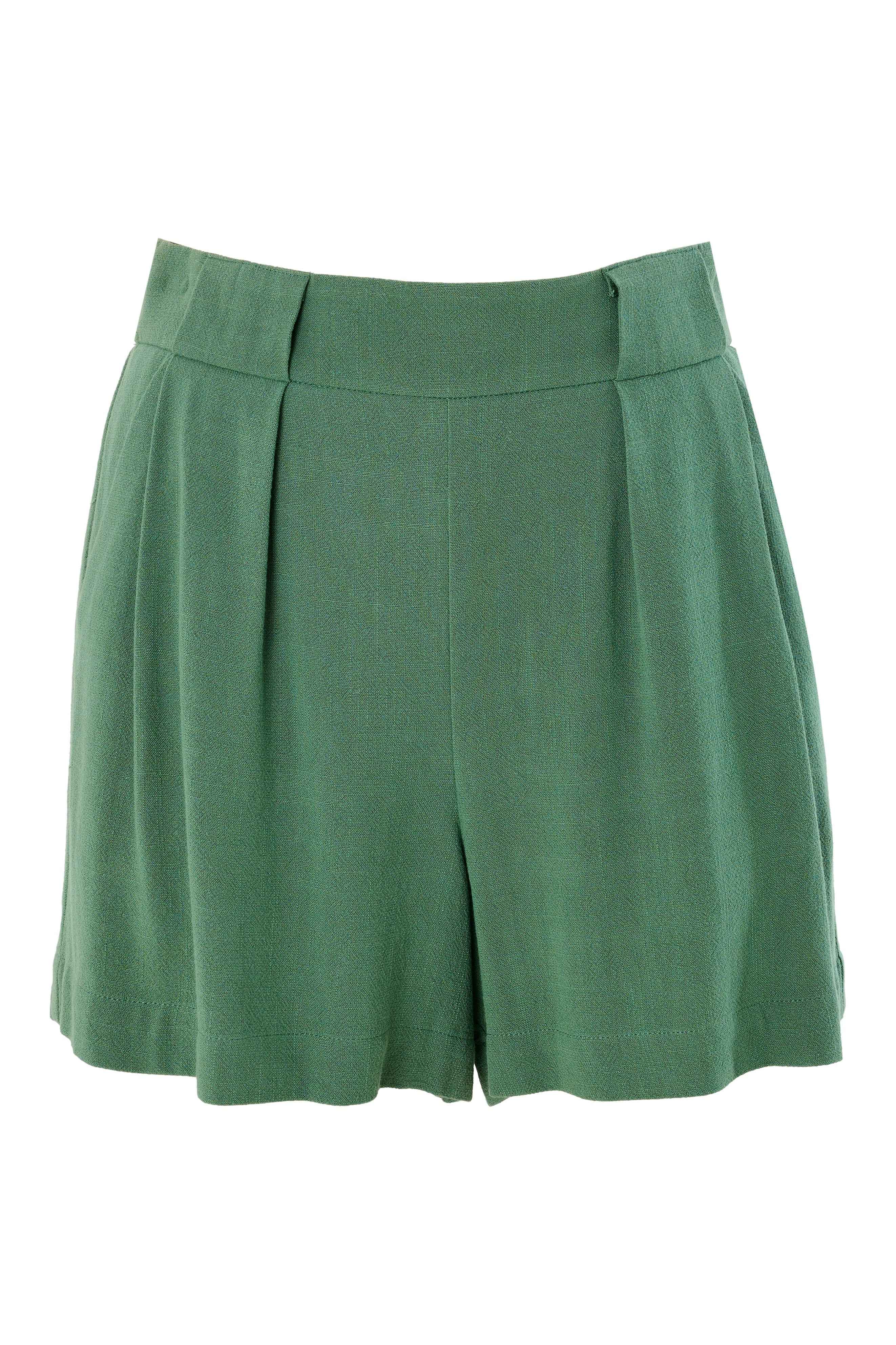 Hilton Linen Mix Shorts - Green