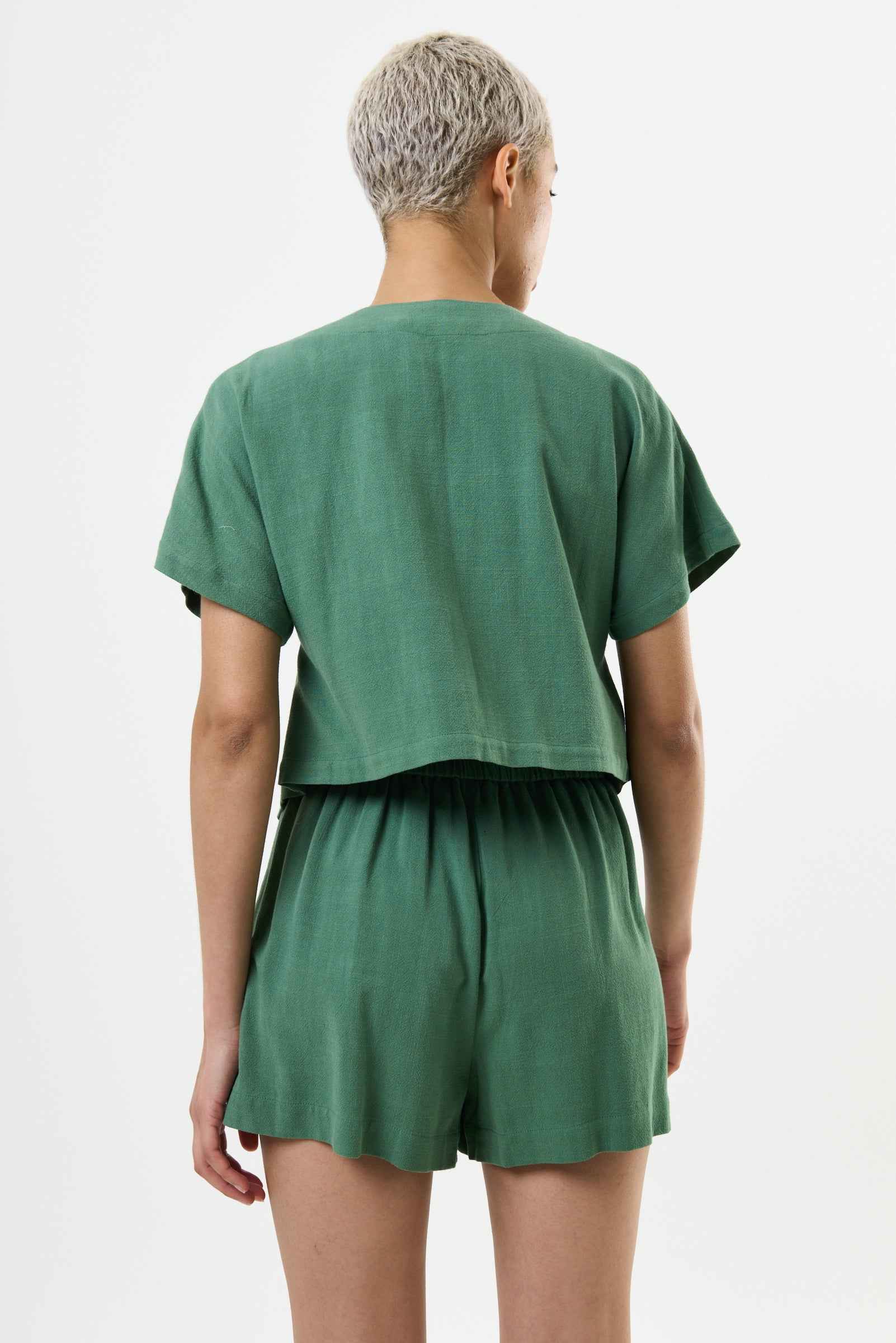 Hilton Linen Mix Shorts - Green