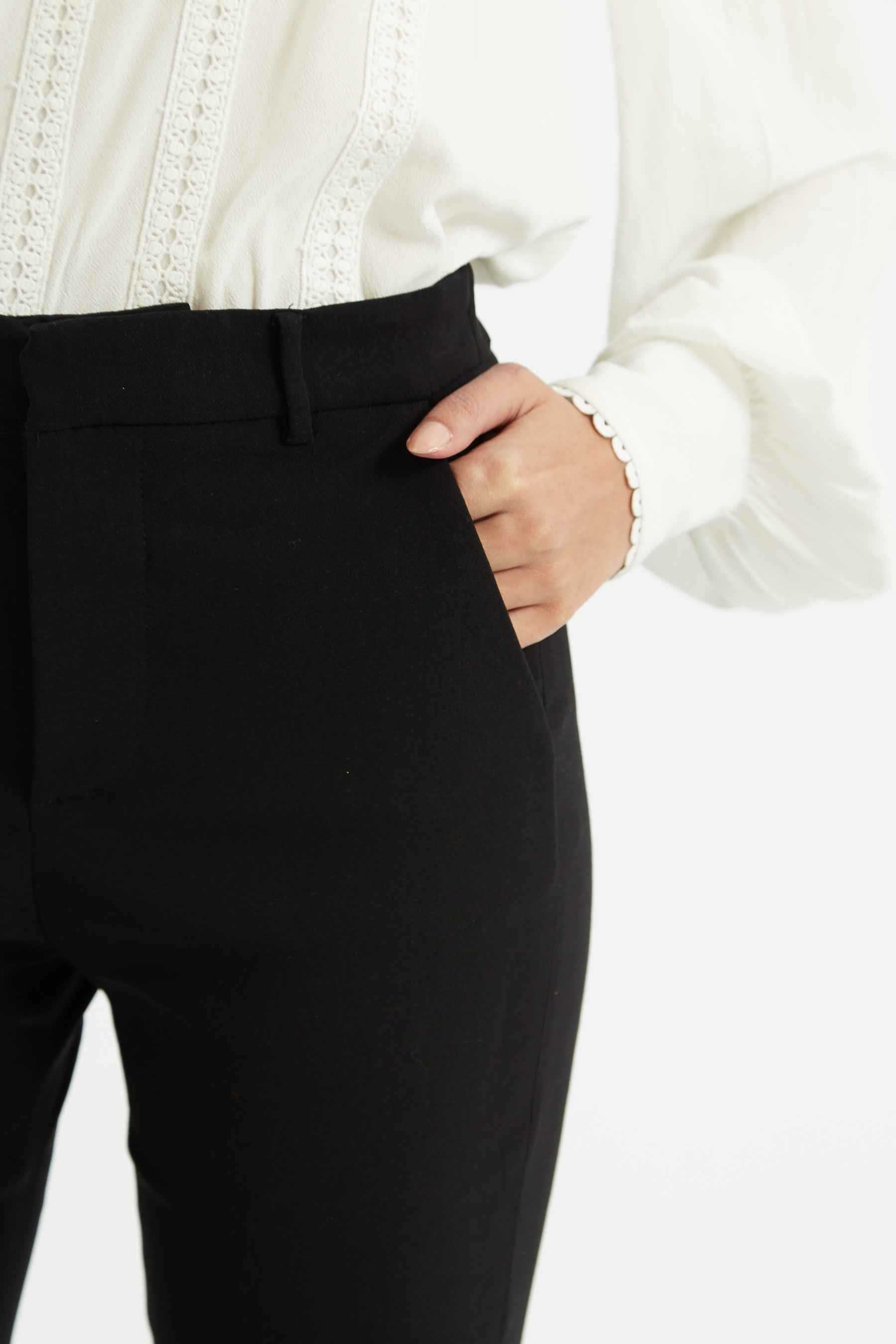 Louche Jaylo Slim Fit Cropped Trouser - Black