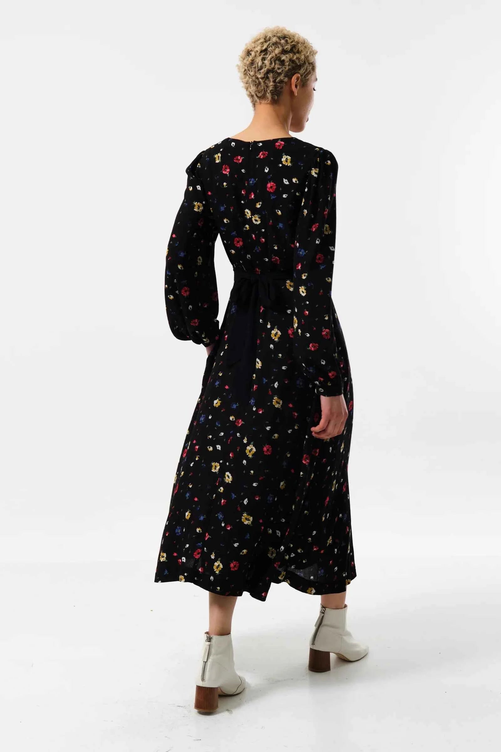 Melany Pick A Mix Print V-Neck Midi Dress