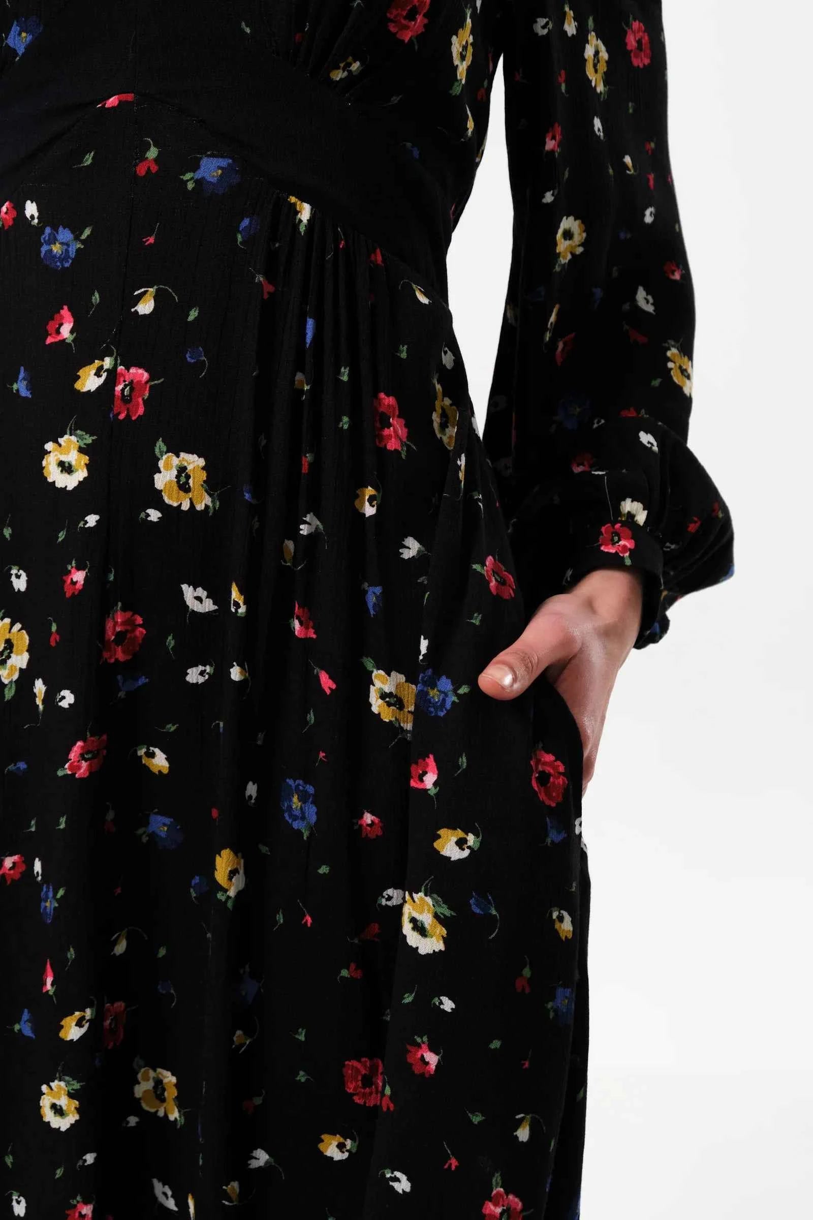 Melany Pick A Mix Print V-Neck Midi Dress