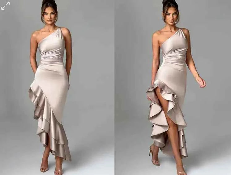 Elegant Slim Sloping Backless Dress