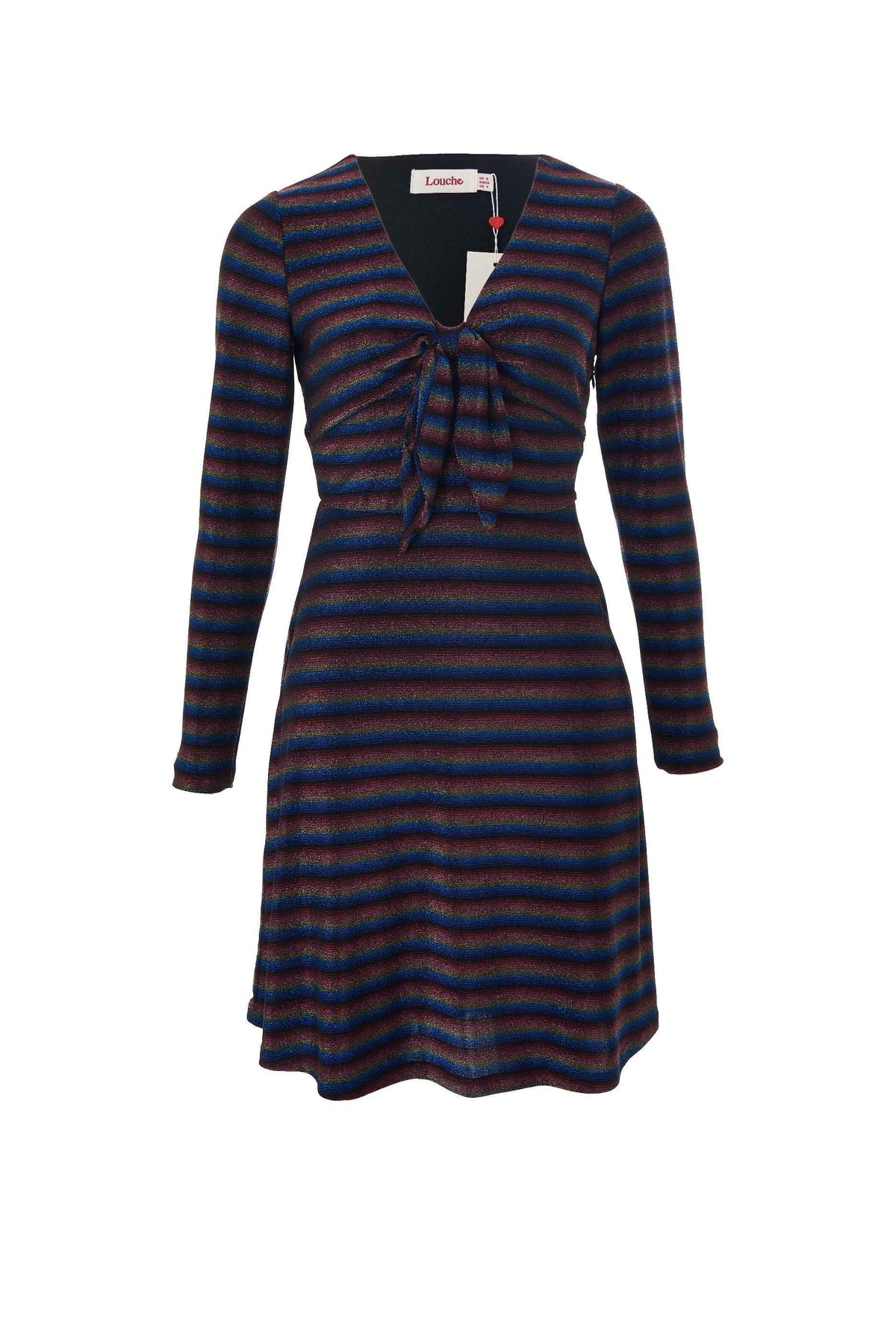 Sidney Sparkle Stripe Fit & Flare Mini Dress - Gold