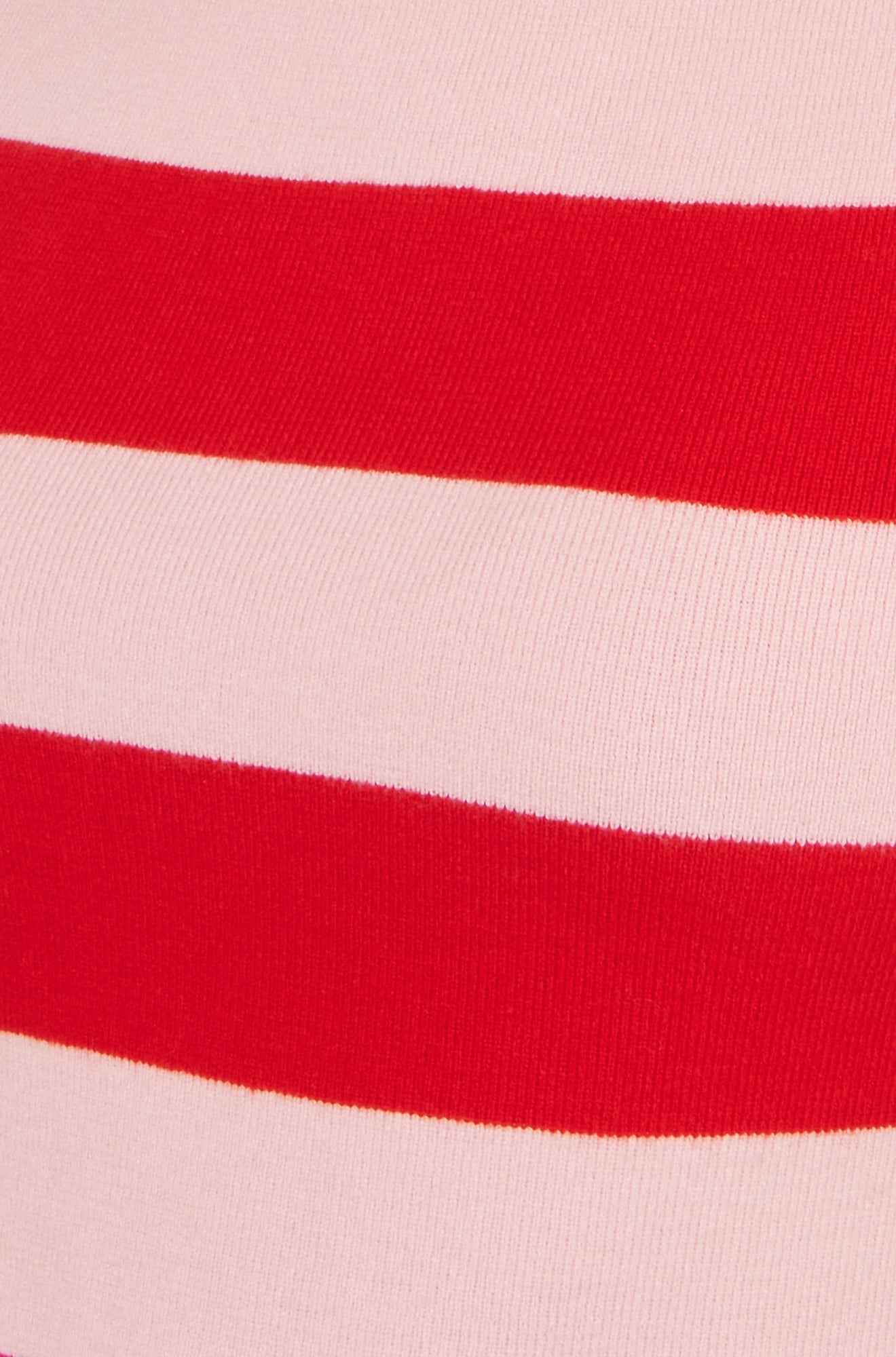 Yumi Red Block Stripe Knitted Top With Button Details