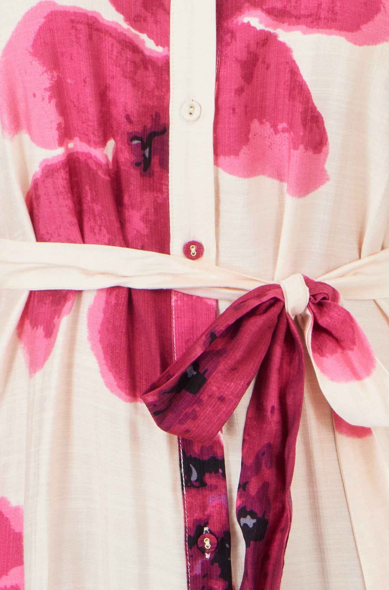 Yumi Pink Scattered Floral Shirt Dress