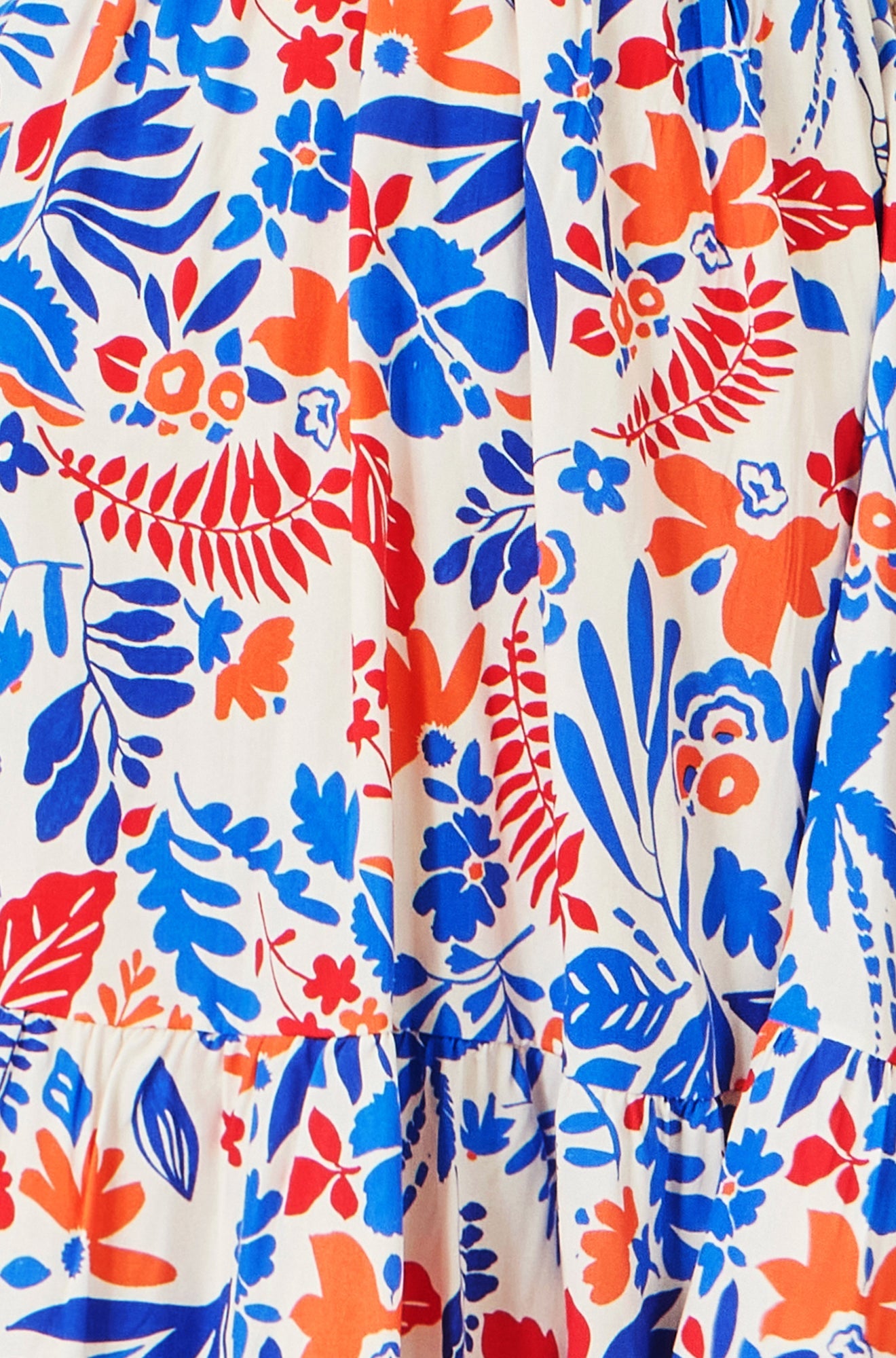 Yumi Multicolour Leaf Print Viscose Kimono Sleeve Tunic