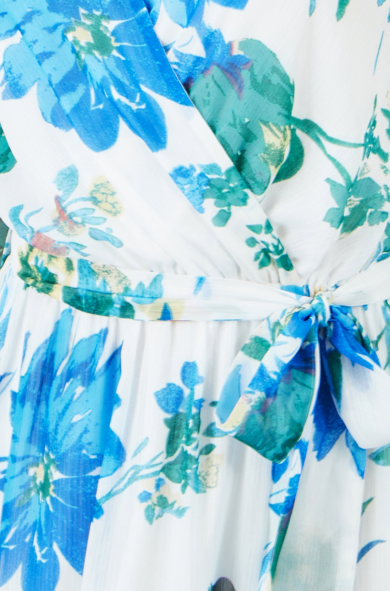 Yumi White Floral Maxi Wrap Dress