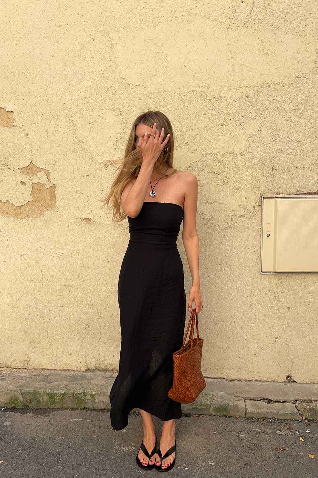 The Frances Bandeau Dress in black