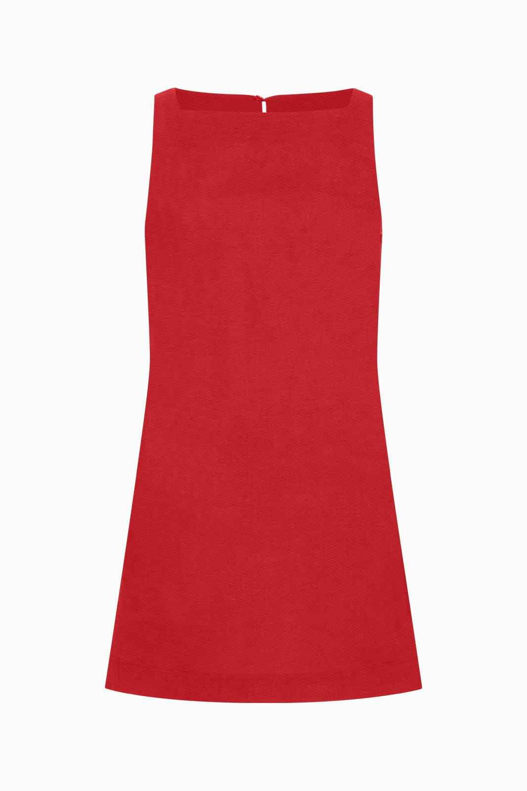 The Dahlia Mini Shift Dress in red