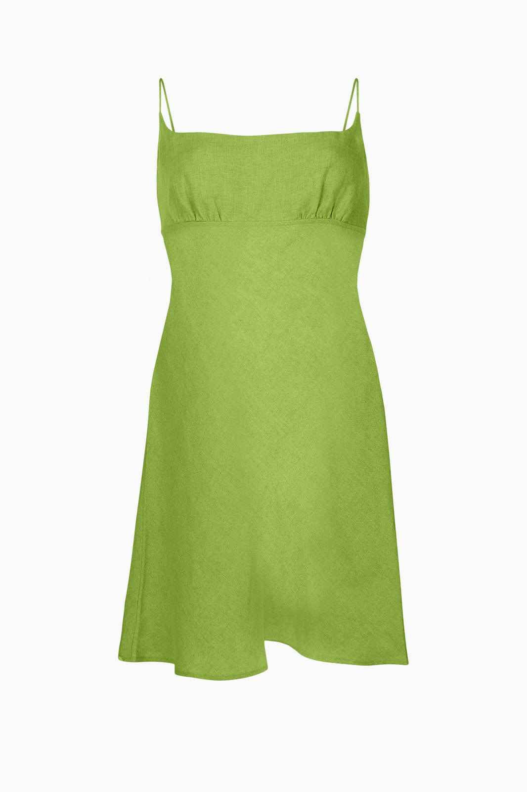 The Nicola Mini Slip Dress in apple green
