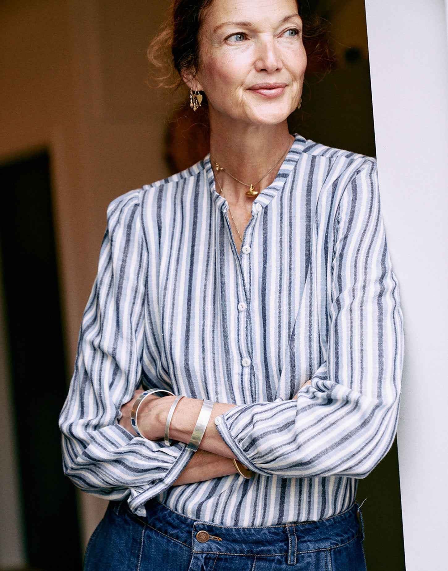 nora blouse | sargasso sea stripe | now £75 in the sale