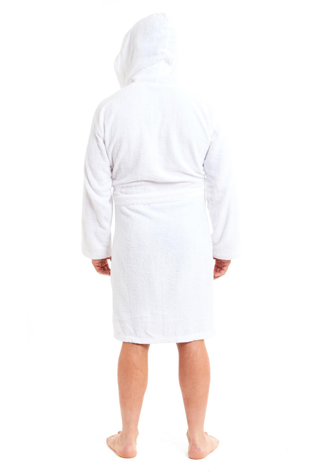OLIVIA ROCCO Mens Luxury Bamboo Cotton Hooded Towelling Robe Ultra Soft For Home Gym