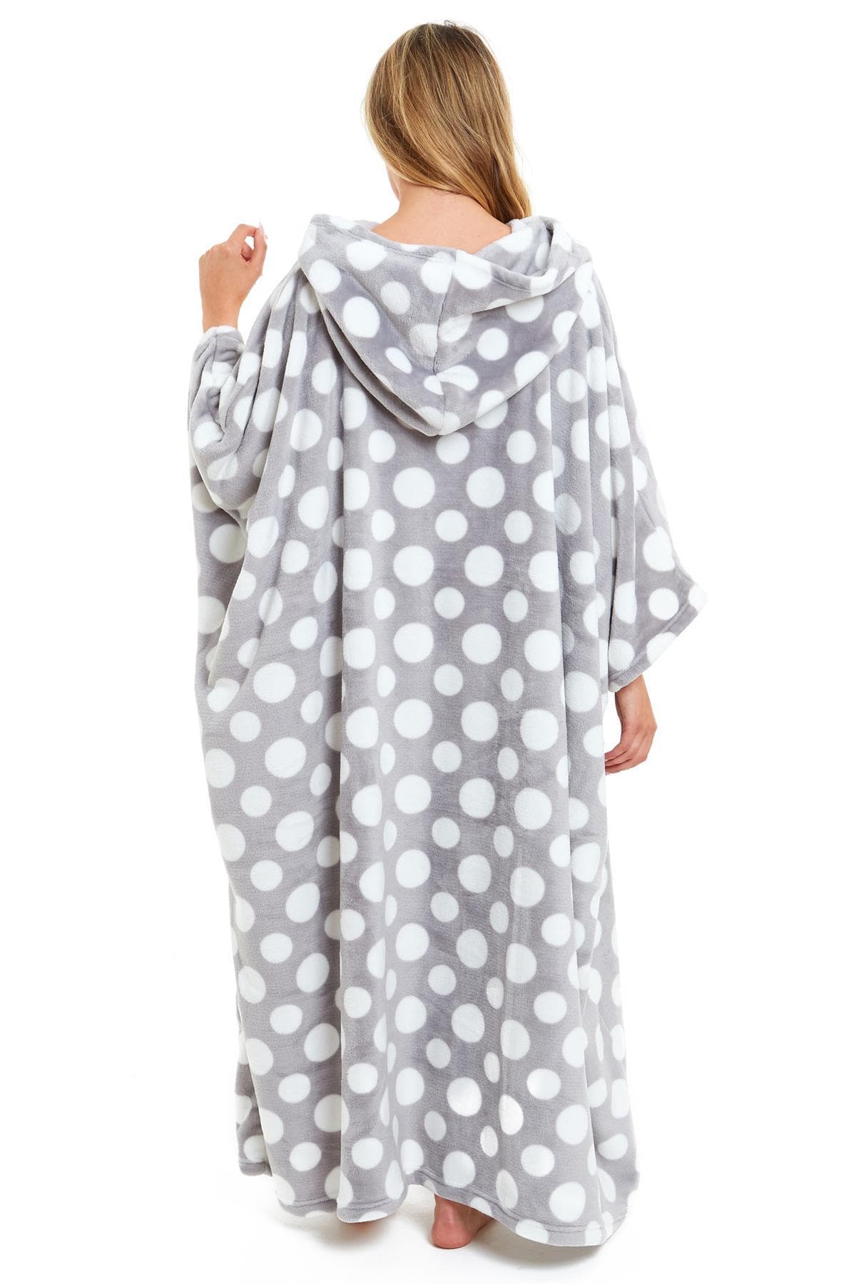 OLIVIA ROCCO Oversized Hooded Fleece Poncho Blanket Stars Polka Dots Easy Care for Cosy Home Layering