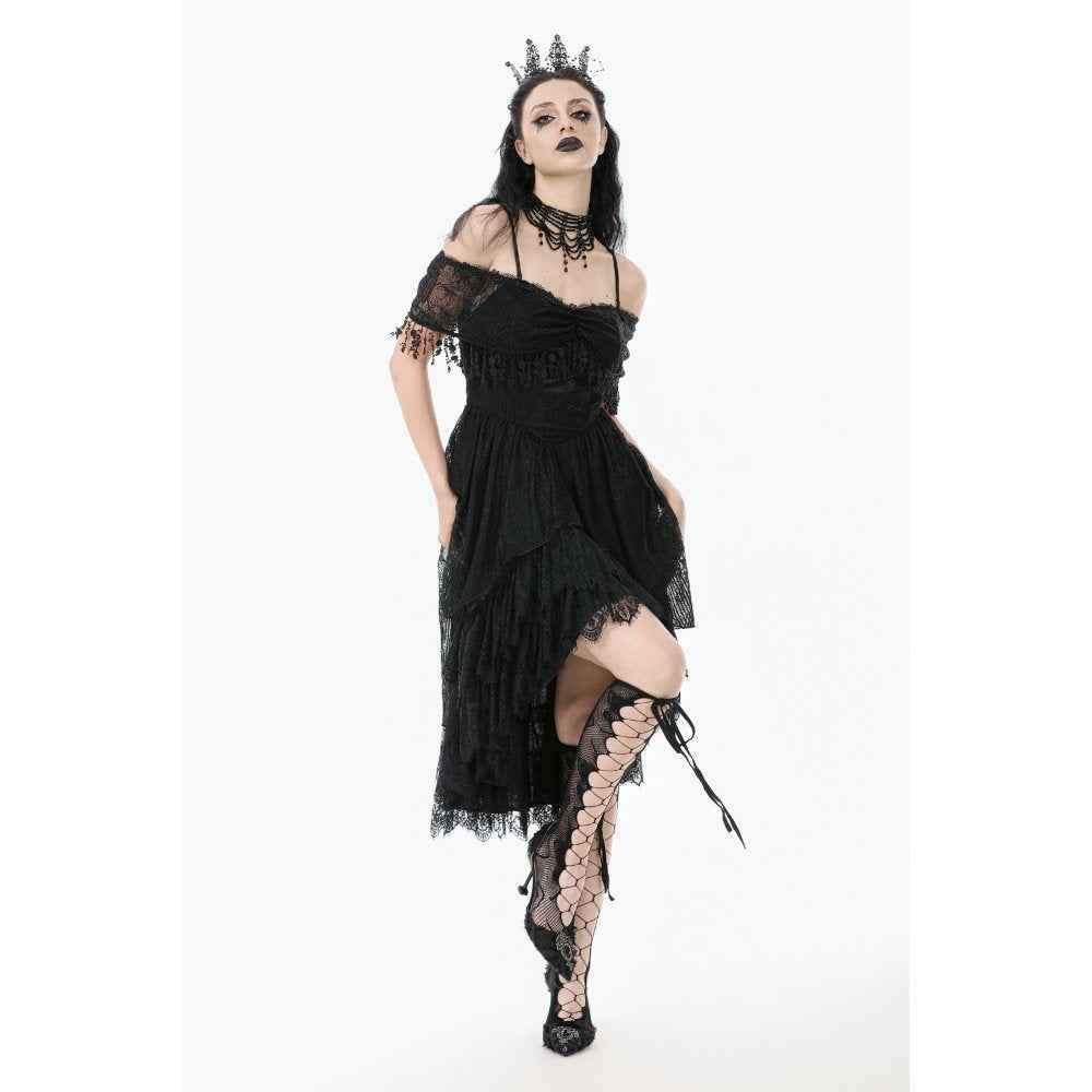 Dark in Love Soraya Gothic Lace High-Low Dress