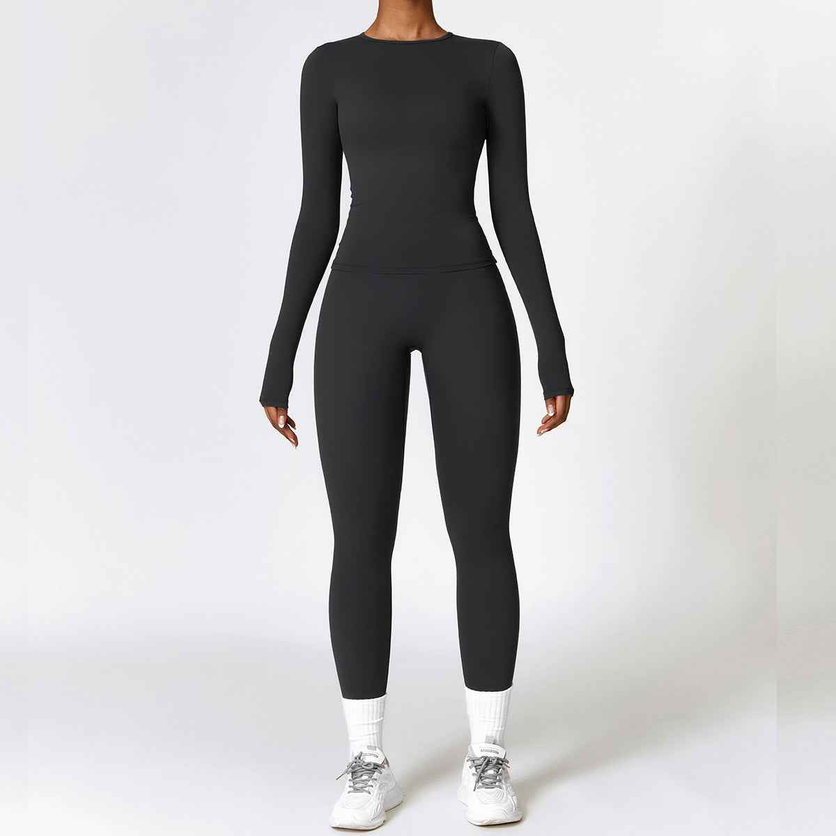 Tight-fitting Brushed Yoga Suit Quick-drying Fitness Clothes Fitness Long Sleeve Tracksuits Sports Suit Gym Top High Waist Leggings Women Sets Yoga Set