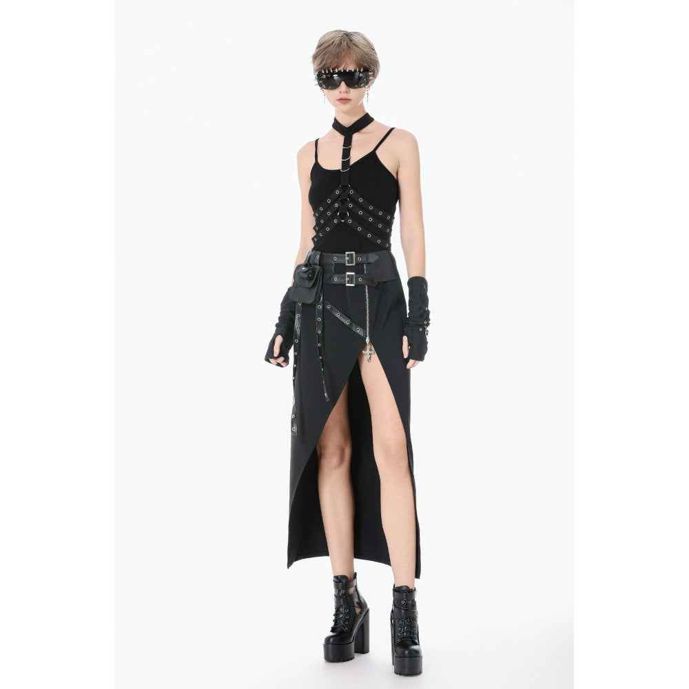 Dark In Love Punk Rib Cage Grommet Waist Cincher