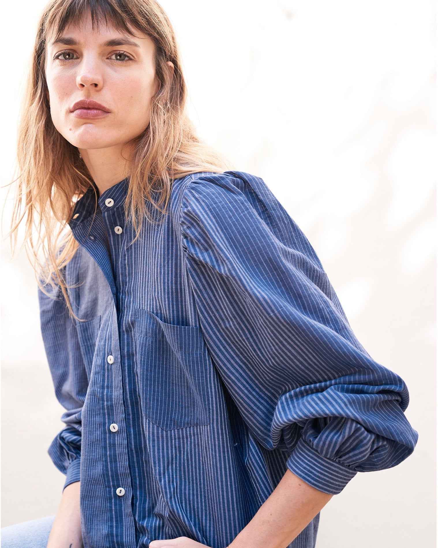 ingrid blouse | indigo stripe