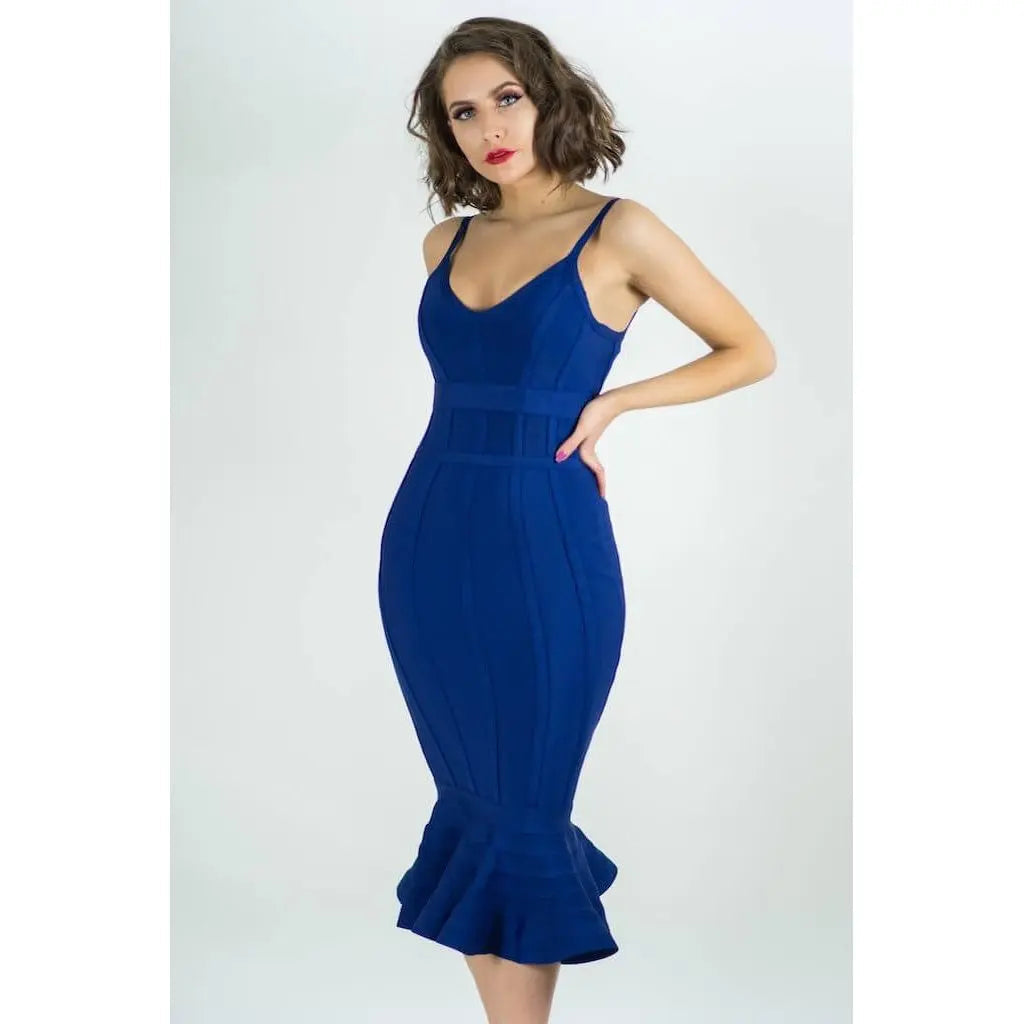 ADREIA Blue Bandage Bodycon Mermaid Dress