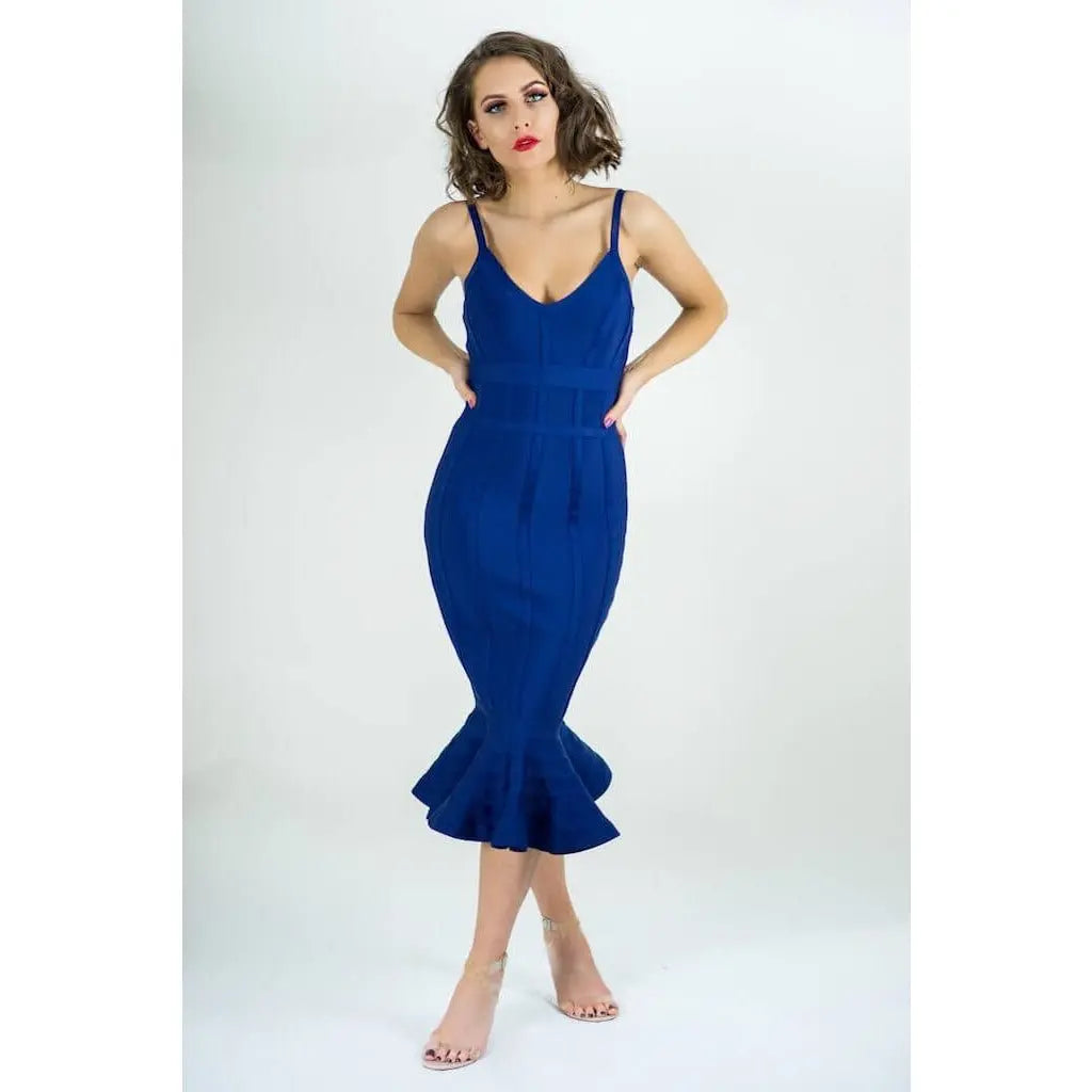 ADREIA Blue Bandage Bodycon Mermaid Dress
