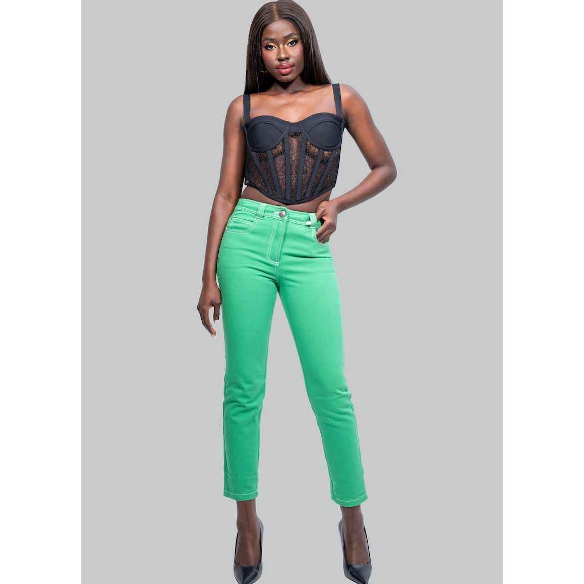 JONI Green Skinny Jeans
