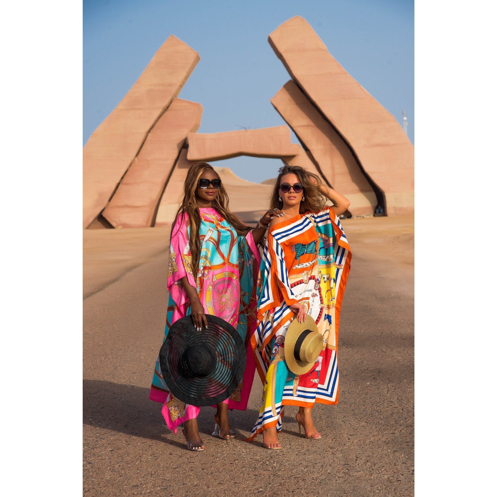 CAIRO Pink Printed Caftan Maxi Dress