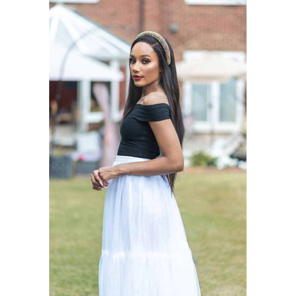 BRADSHAW White Five Layer Tulle Skirt