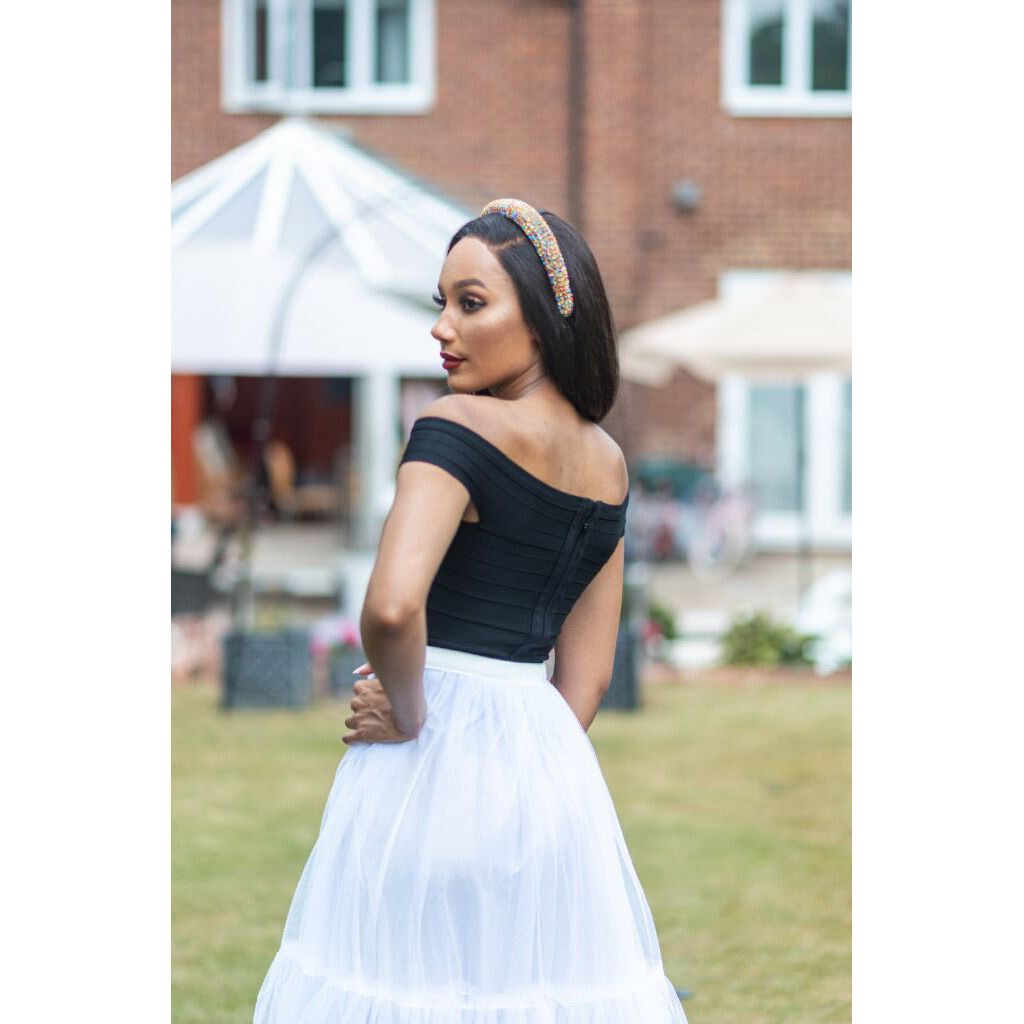 BRADSHAW White Five Layer Tulle Skirt