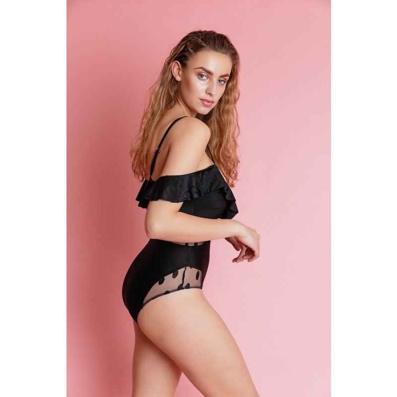 ANGUILLA Black One Piece Swim Wear