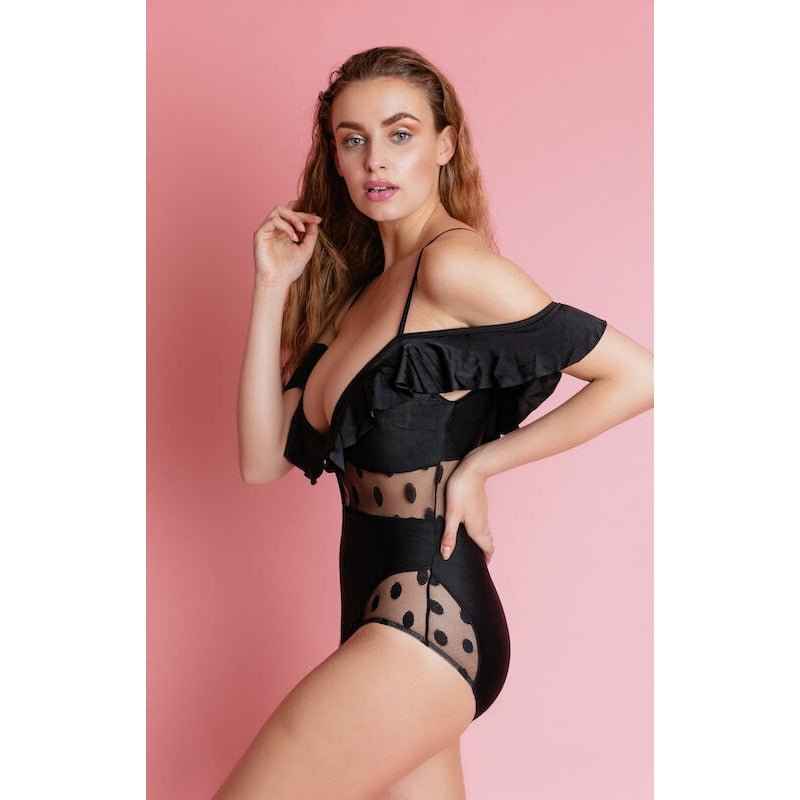 ANGUILLA Black One Piece Swim Wear
