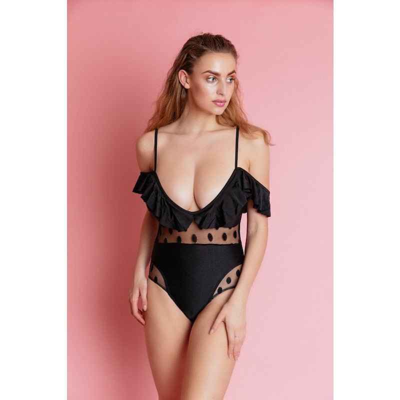 ANGUILLA Black One Piece Swim Wear