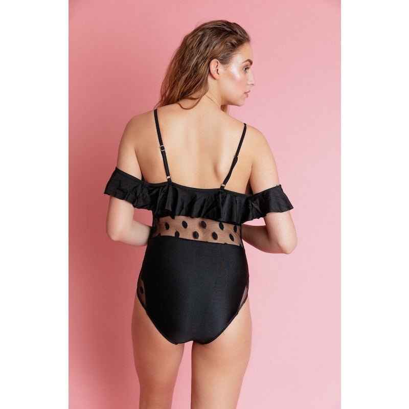ANGUILLA Black One Piece Swim Wear