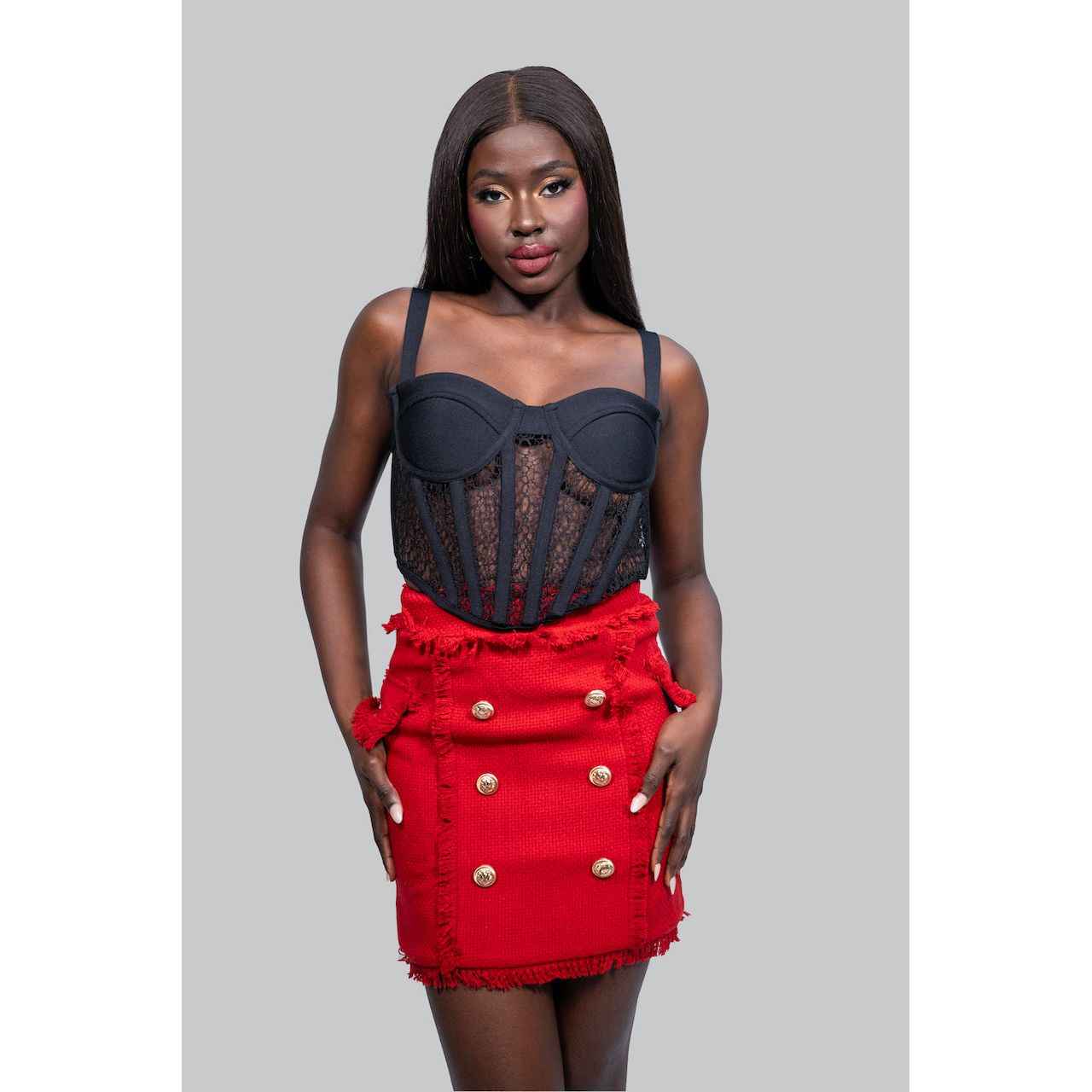 LAURA Black Corset Top