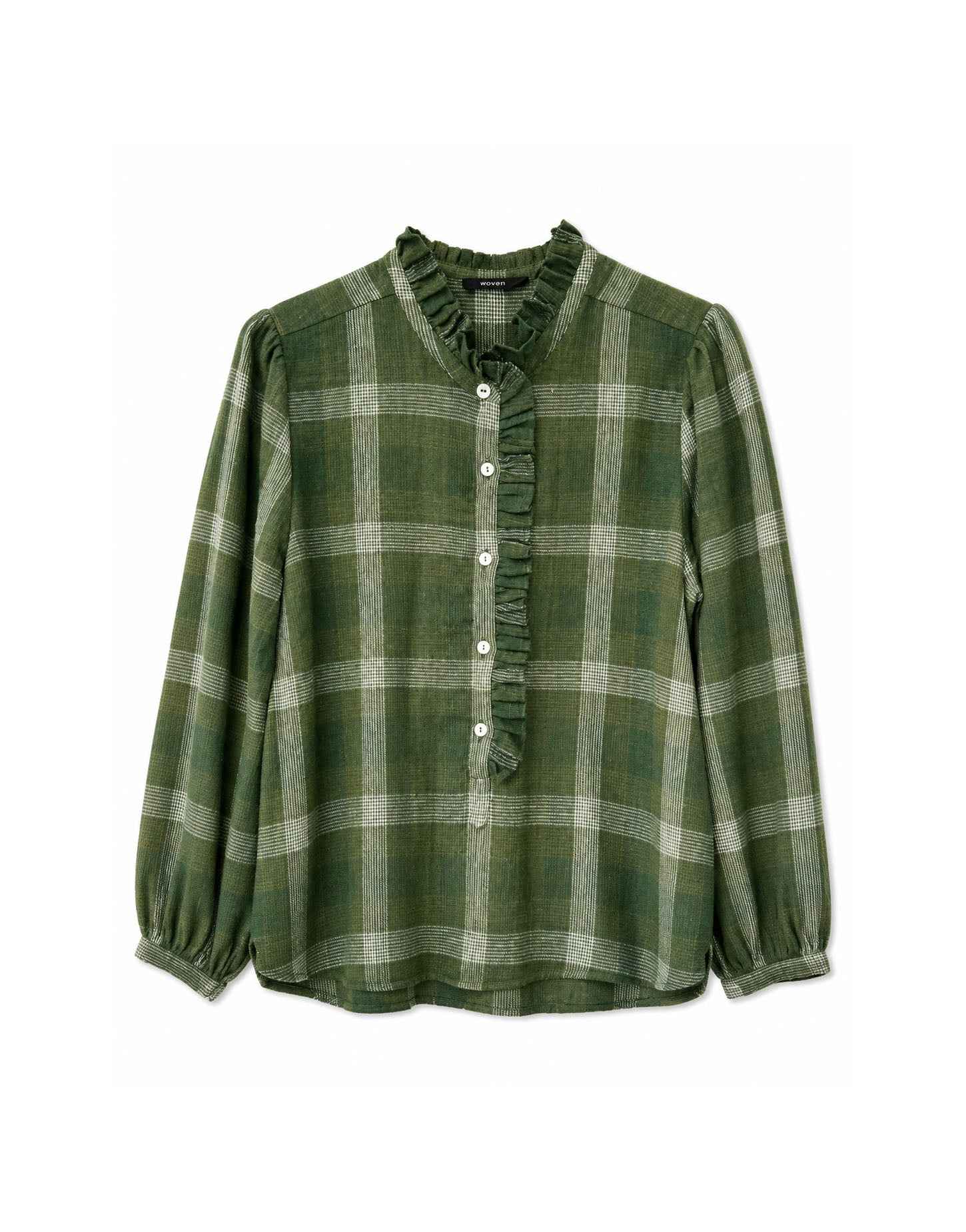 lina blouse | olive check