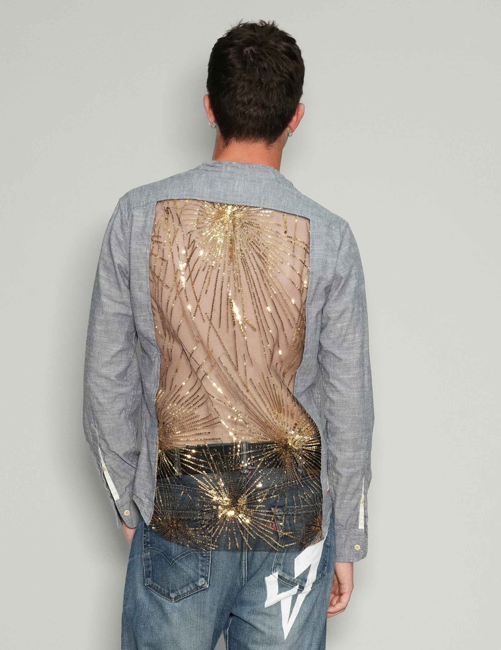 Party Back Granddad Collar Shirt