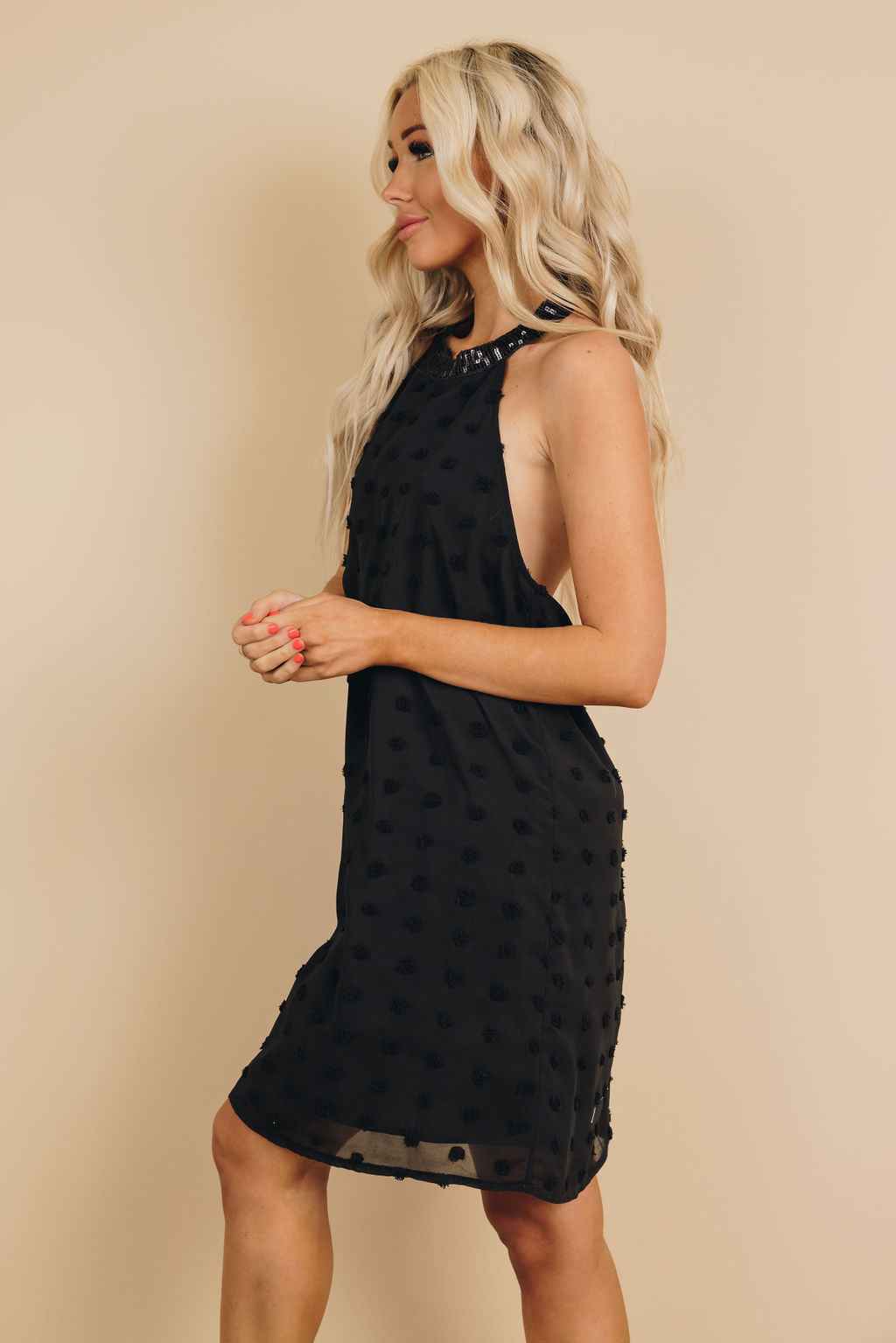 Raquel Sleeveless Pompom Mini Dress